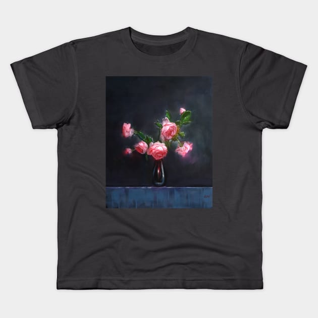 Roses Kids T-Shirt by Artofokan